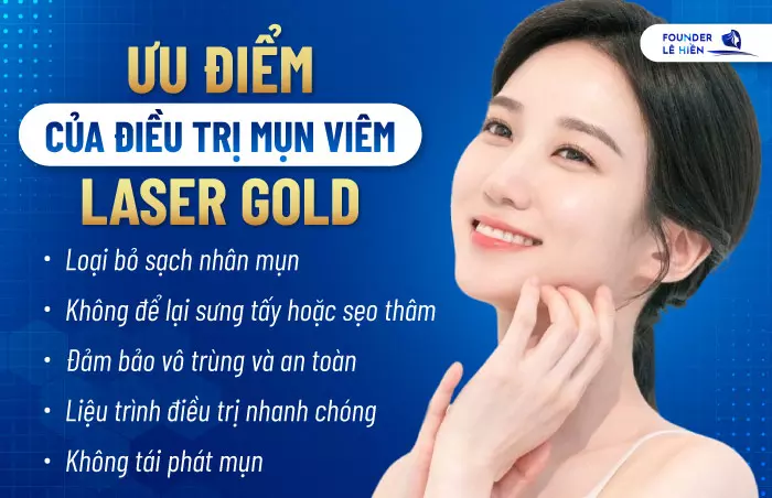 Điều trị mụn Laser Gold là công nghệ điều trị da dùng tia laser