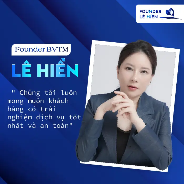 BVTM của Founder Lê Hiền - một trong những cơ sở thẩm mỹ có giấy phép của Bộ Y Tế, đảm bảo cho bạn an tâm xuyên suốt quá trình “trùng tu nhan sắc”. 