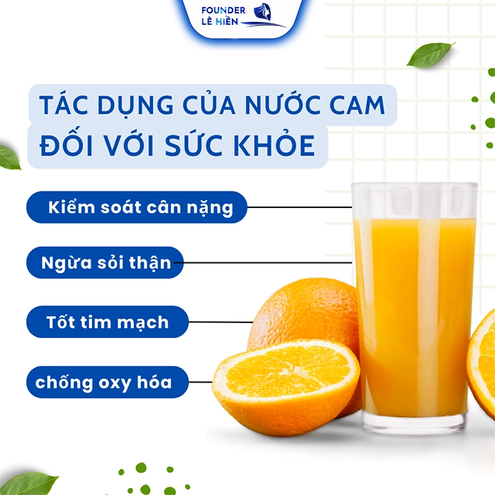 Tác dụng tuyệt vời của nước cam đối với sức khỏe  