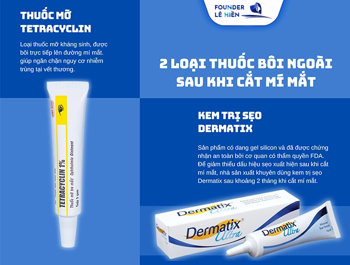 2 loại thuốc bôi ngoài sau khi cắt mí mắt